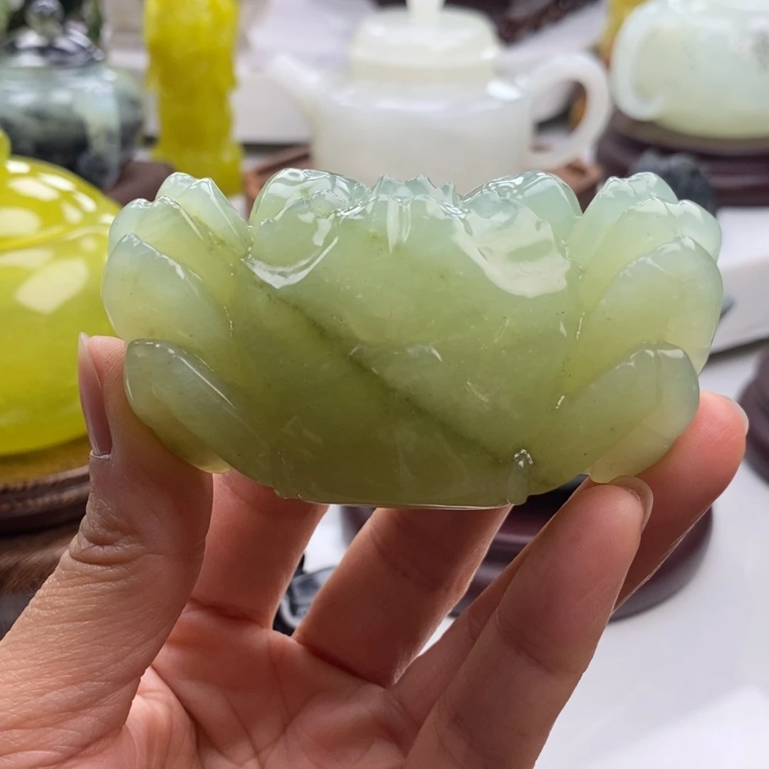 岫玉未镶嵌四大名玉手把件