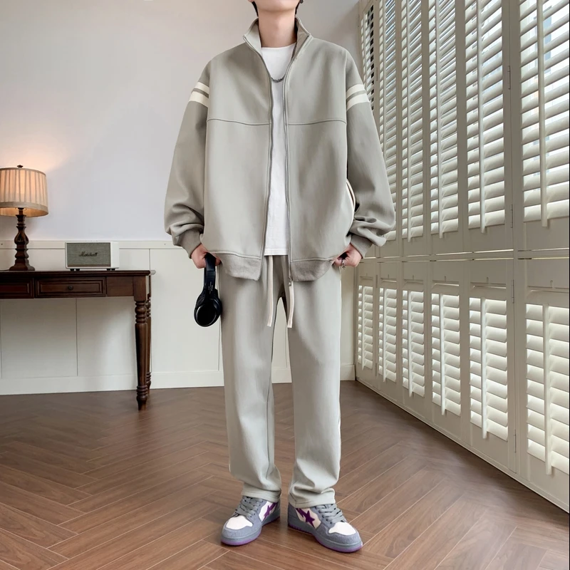 2025休闲运动套装男春秋季潮流外套两件套青少年帅气搭配开衫卫衣