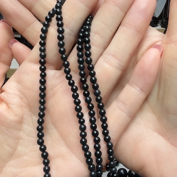 人***味和田玉（墨玉）未镶嵌颈饰卡4找你珠链高羊脂