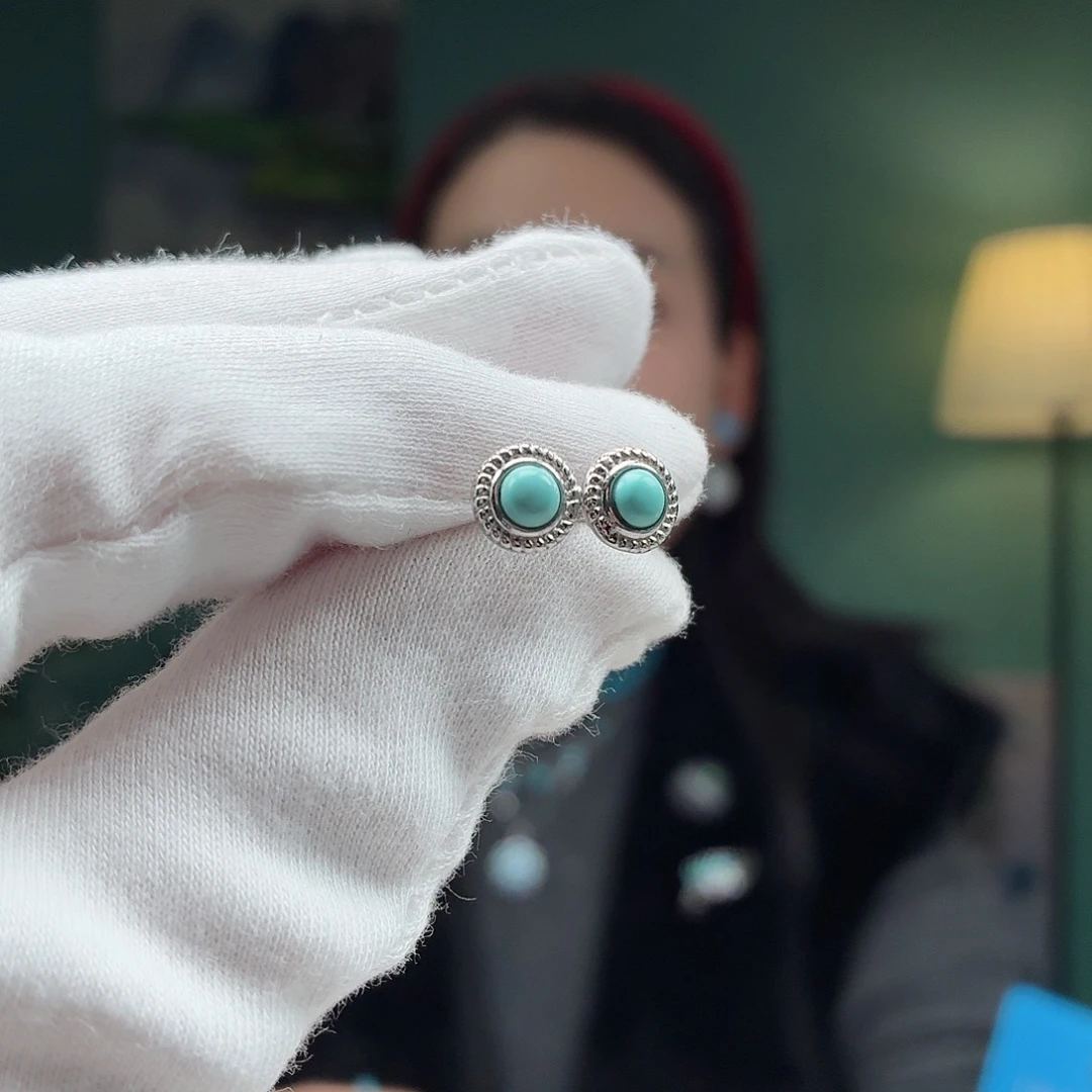 绿松石银S925镶嵌颈饰