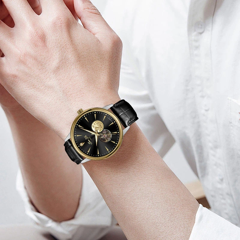 金图腾系列JUNYU超薄全自动机械男士腕表经典男款防水手表男表