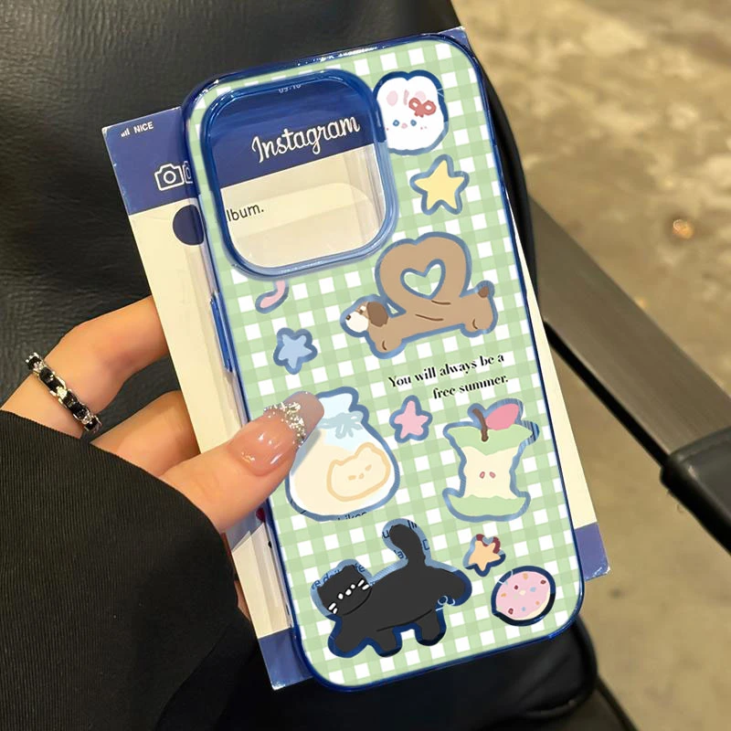 绿格小狗适用iPhone16苹果14_15PROMAX软胶13手机壳12防摔11卡通X