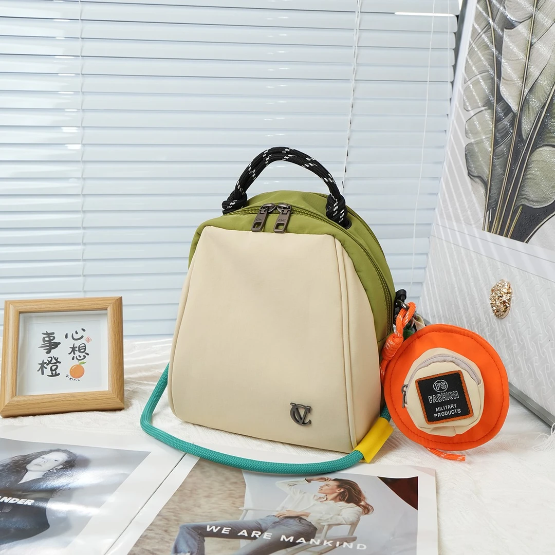 2025拼接糖果色手提包单肩斜背百搭包潮流运动时尚肩包-CVC大贝壳