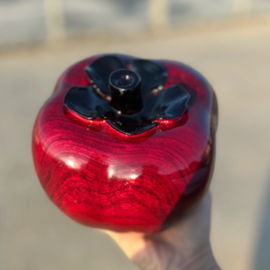 红花梨柿子摆件工艺