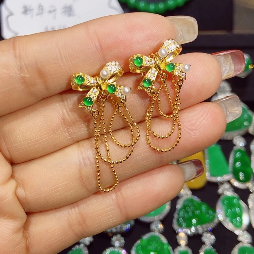 【闪购商品】翡翠耳饰未镶嵌天然翡翠