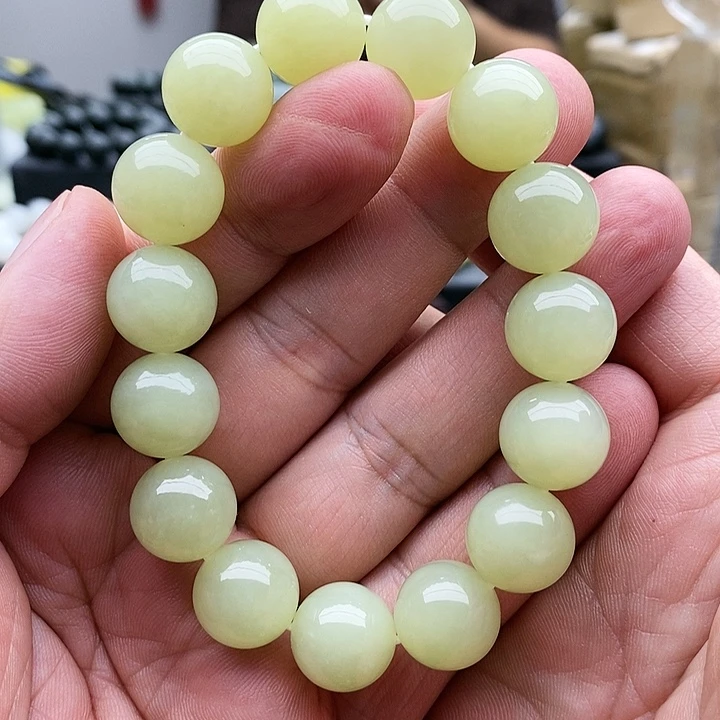 【闪购商品】未镶嵌手串和田玉14黄口圆
