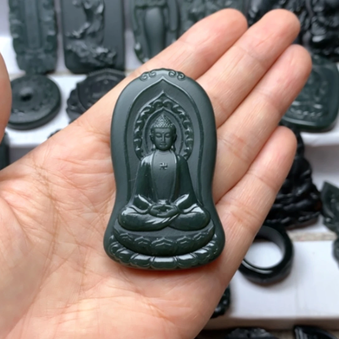 【闪购商品】颈饰未镶嵌和田玉双面雕刻