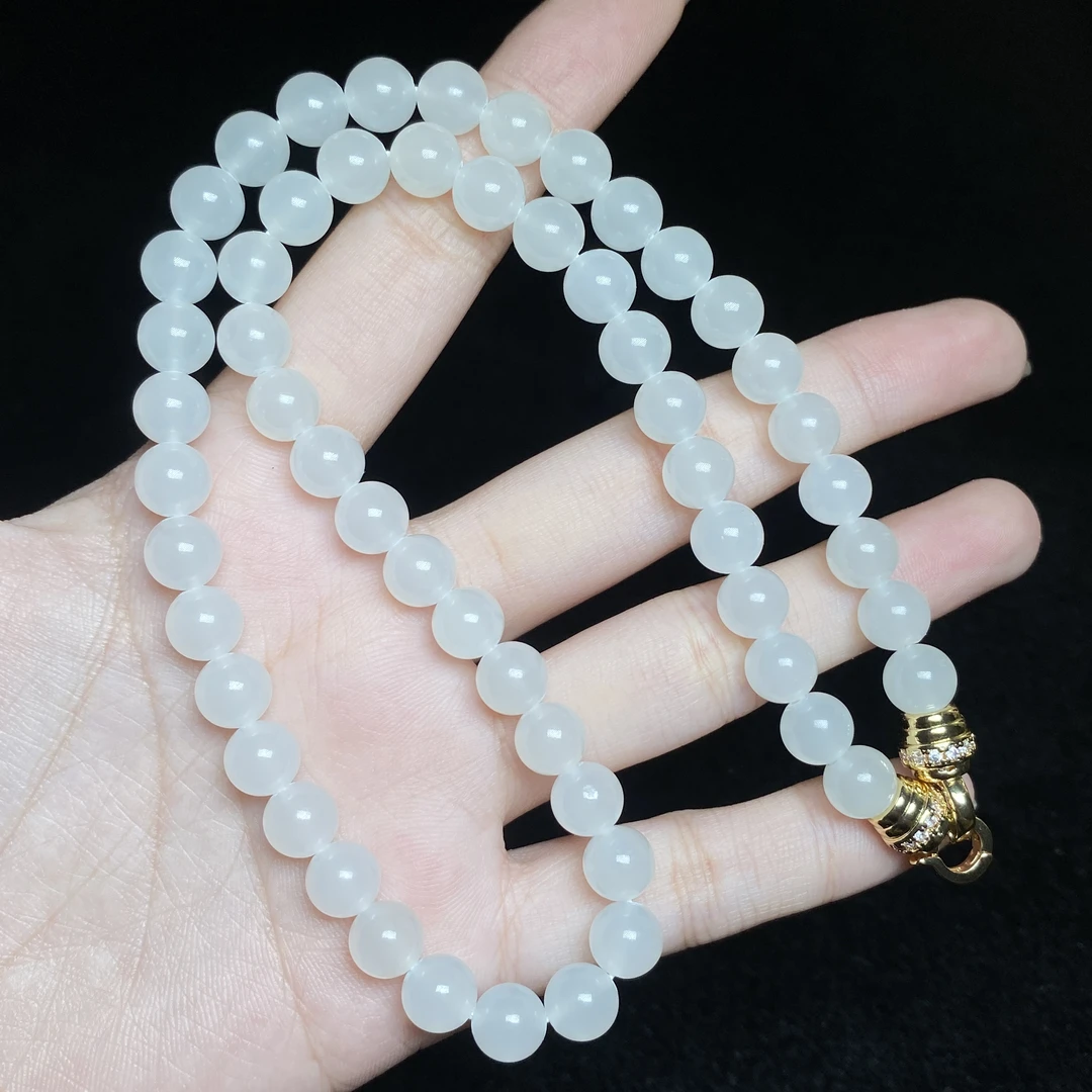 【小北严选】和田玉圆珠项链约7mm+【多样性发一件】-AH75X409