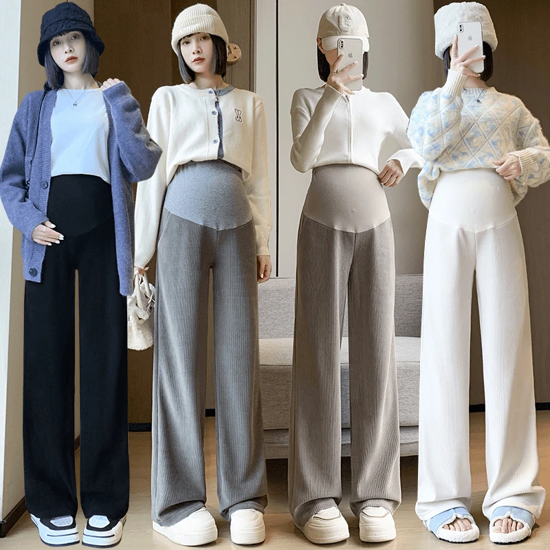 孕妇阔腿裤春秋显瘦直筒拖地裤托腹裤时尚外穿长裤