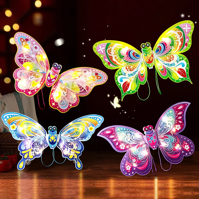 【蝴蝶花灯】中秋动物灯笼国潮灯亲子制作diy实验龙年灯笼