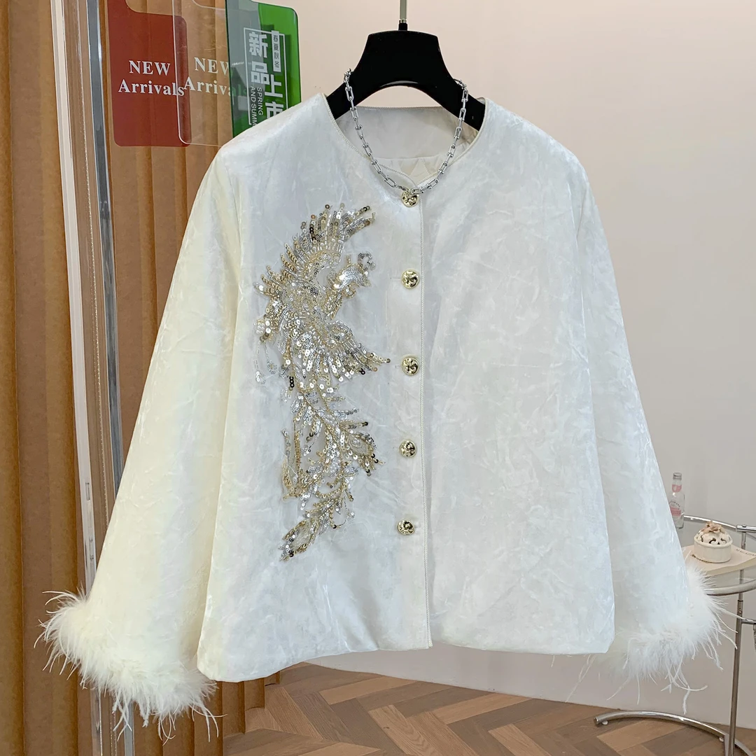 清~3263【扶摇】新中式秋冬加棉加厚国风外套重工刺绣棉服上衣