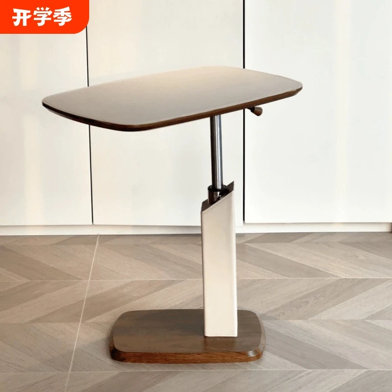 沙发边几可移动小桌子客厅茶几中古风卧室升降床边桌电脑桌置物架