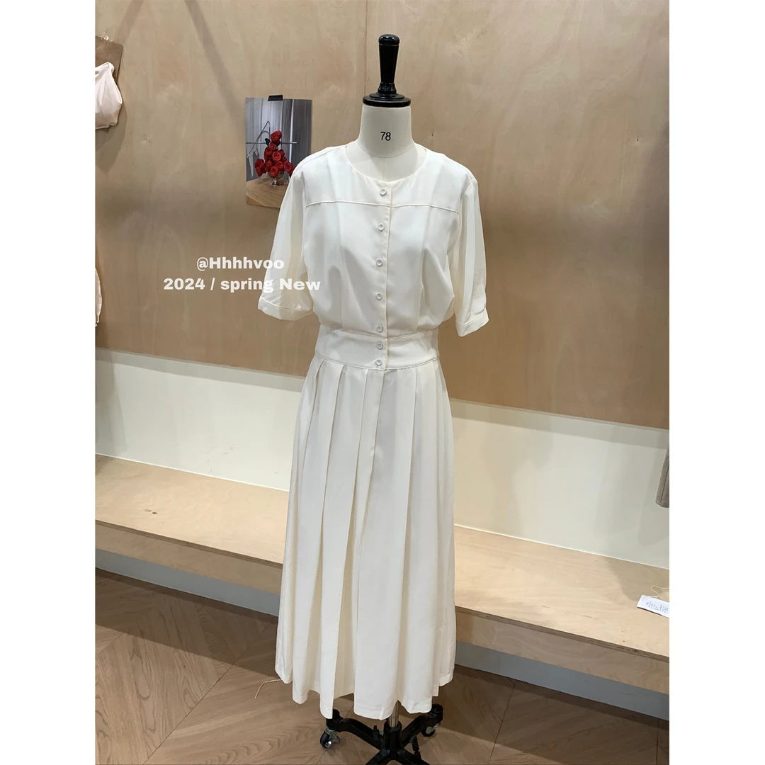 火火私服 韩版气质圆领短袖连衣裙L29630HH51