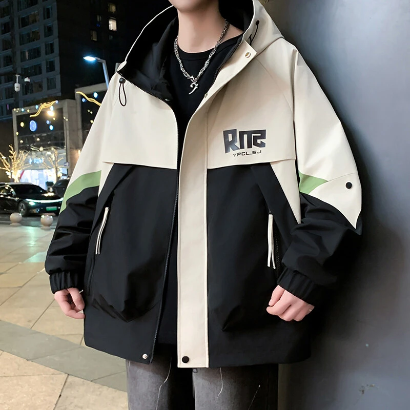 2025春季新款潮流潮牌休闲宽松连帽男生帅气外套工装ins男士夹克