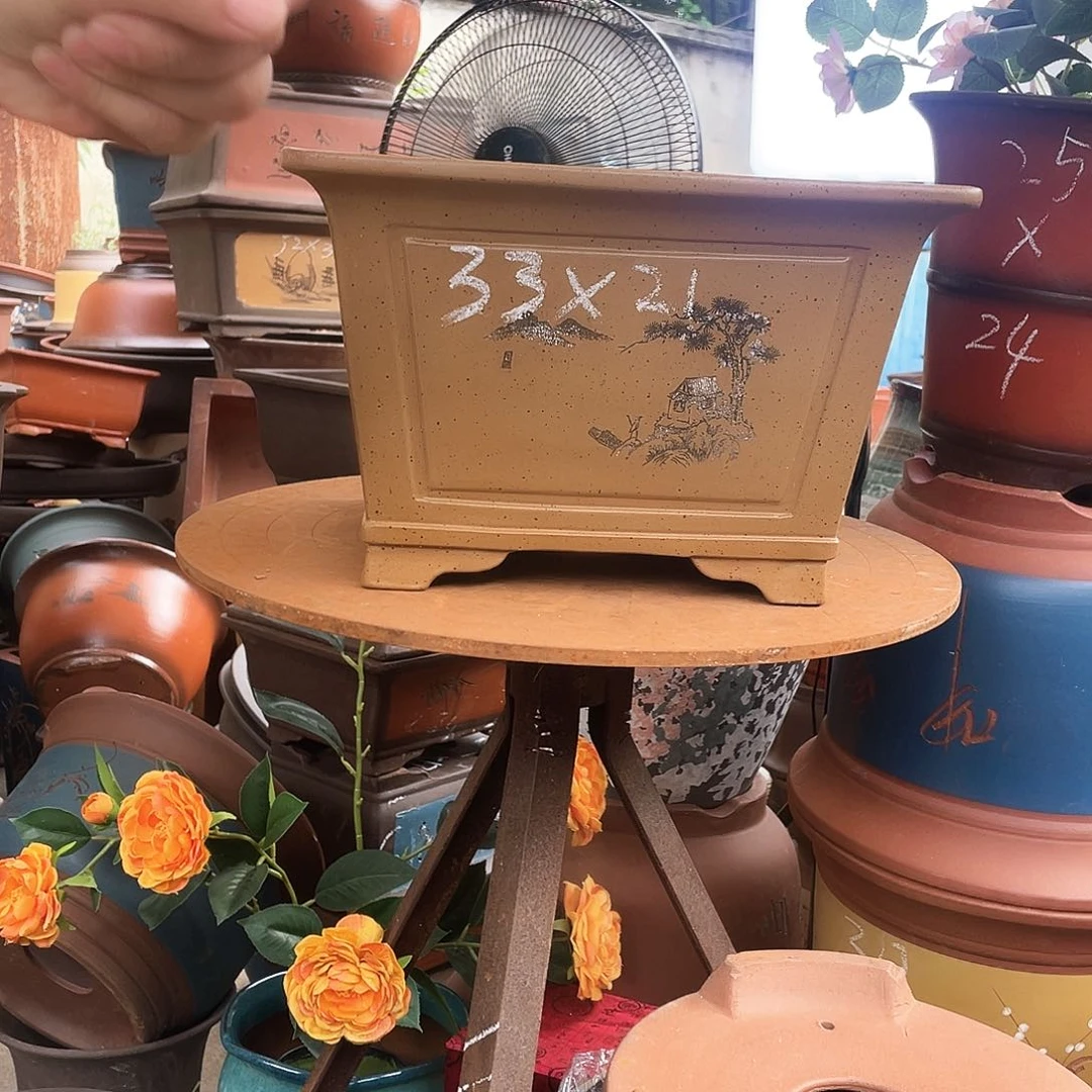 33黄金段四方花盆紫砂花盆