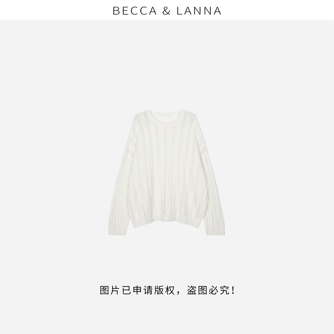 D0095 女士春季休闲气质高支纯棉圆领针织衫 女装