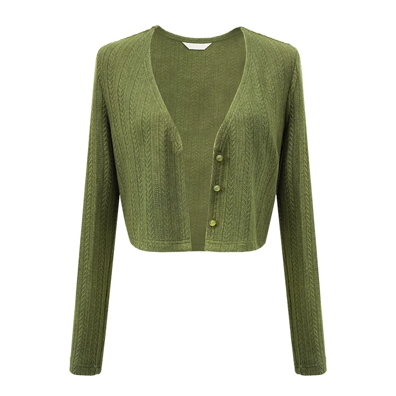 四美子【故里】秋季新中式爆款优雅简约百搭短款超柔针织开衫短外套