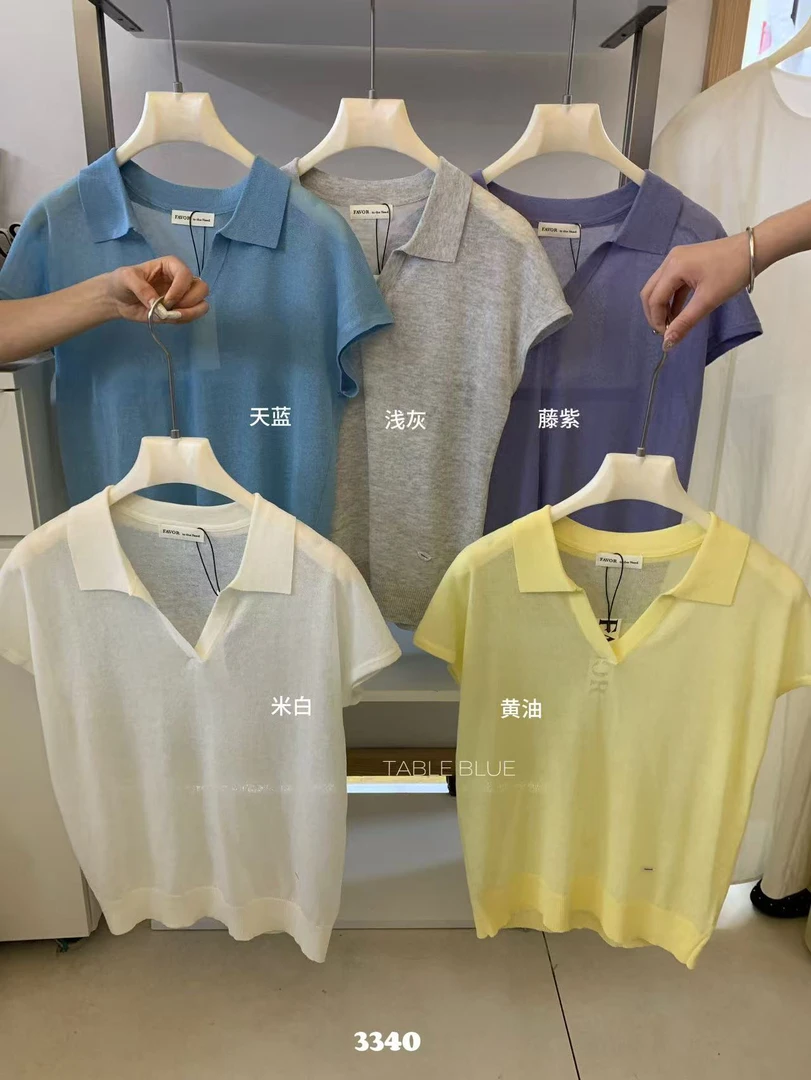 anna@653340 韩系ins纯色V领宽松显瘦针织衫