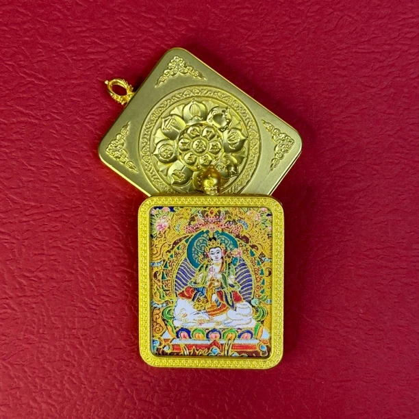 八大守护普贤菩萨唐卡 龙 蛇 描金手绘唐卡 钛钢吊坠