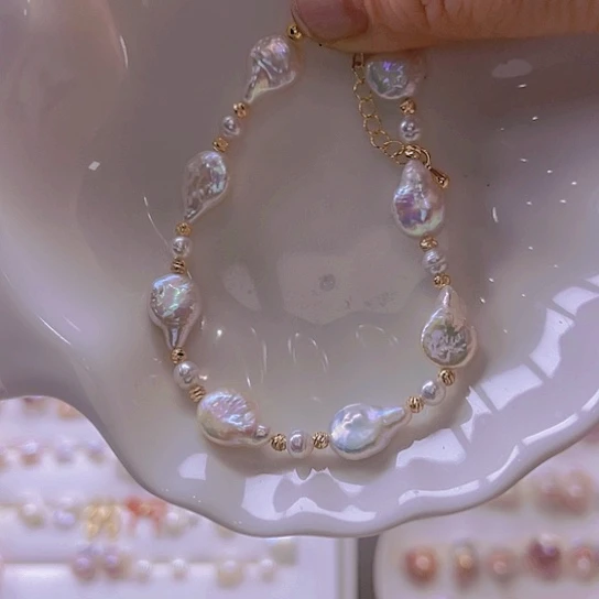 淡水珍珠手绳合金