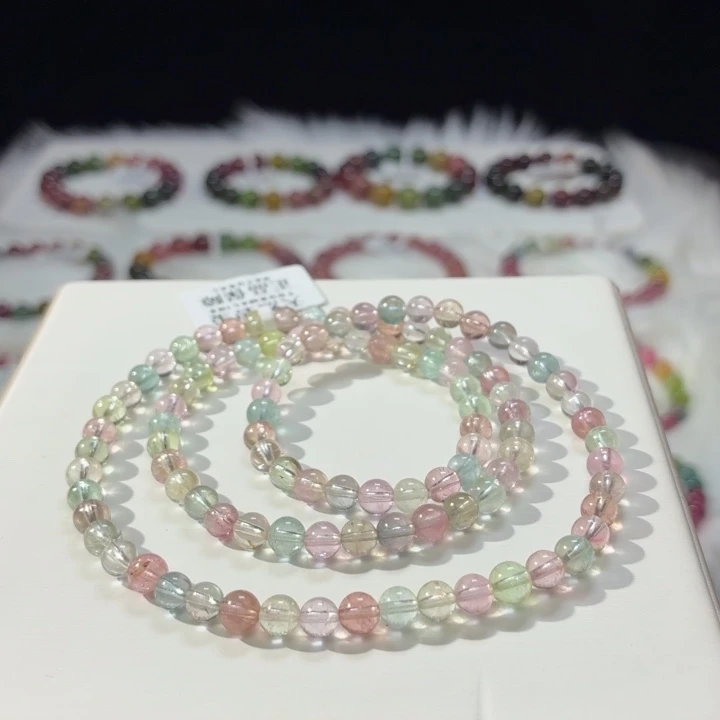 碧玺未镶嵌手链5.2mm±