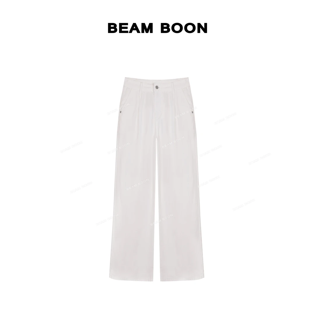 Beam Boon【小白杆】rag*bo莱赛尔软糯垂3D立裁廓形透气直筒牛仔裤