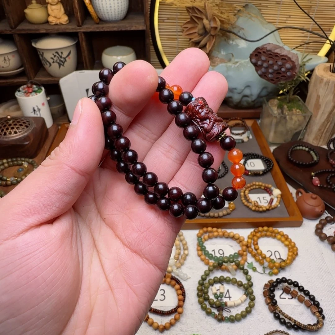 檀香紫檀（小叶紫檀）手串未镶嵌扎基……