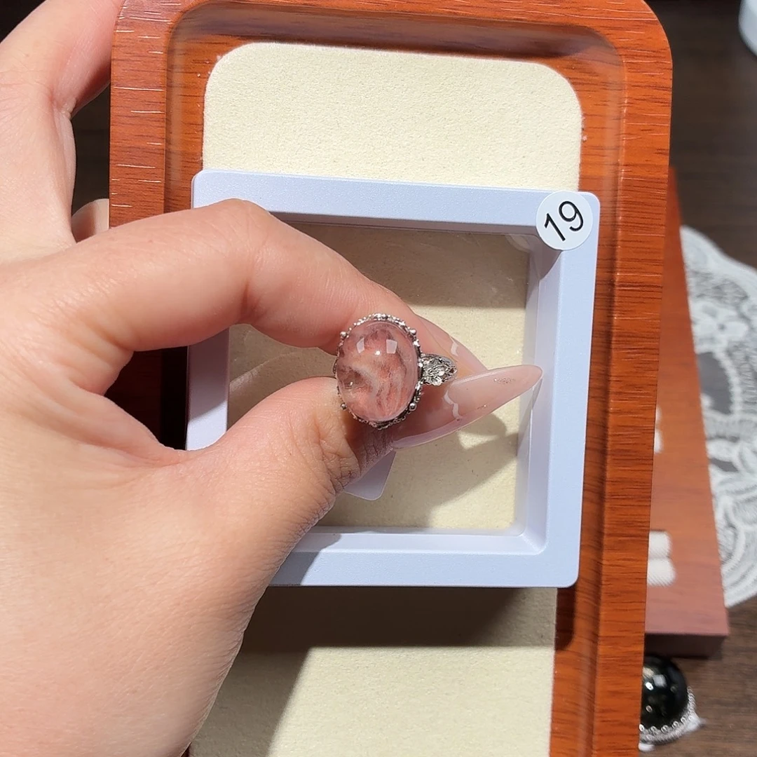 千***层银S925镶嵌戒指水晶