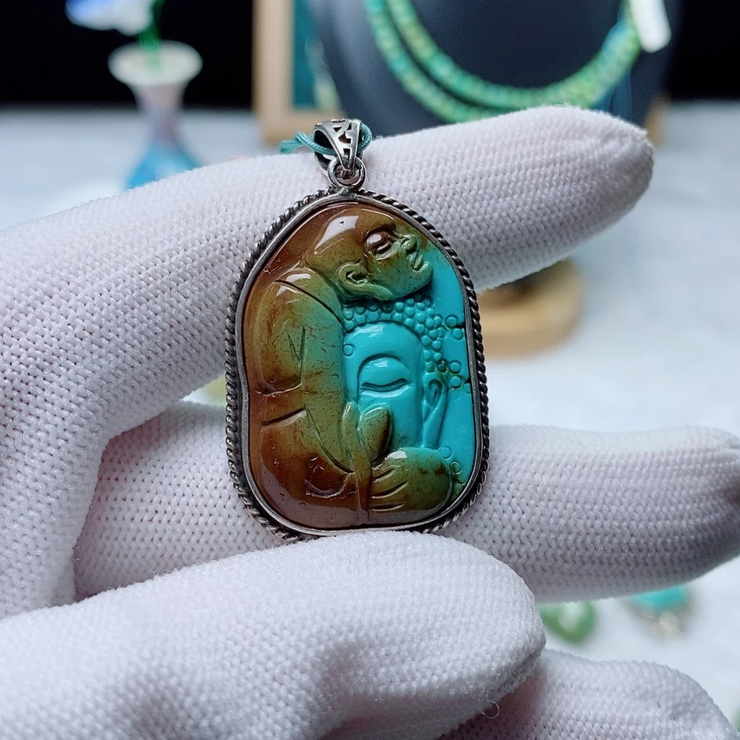 银S925镶嵌绿松石珠宝奇石