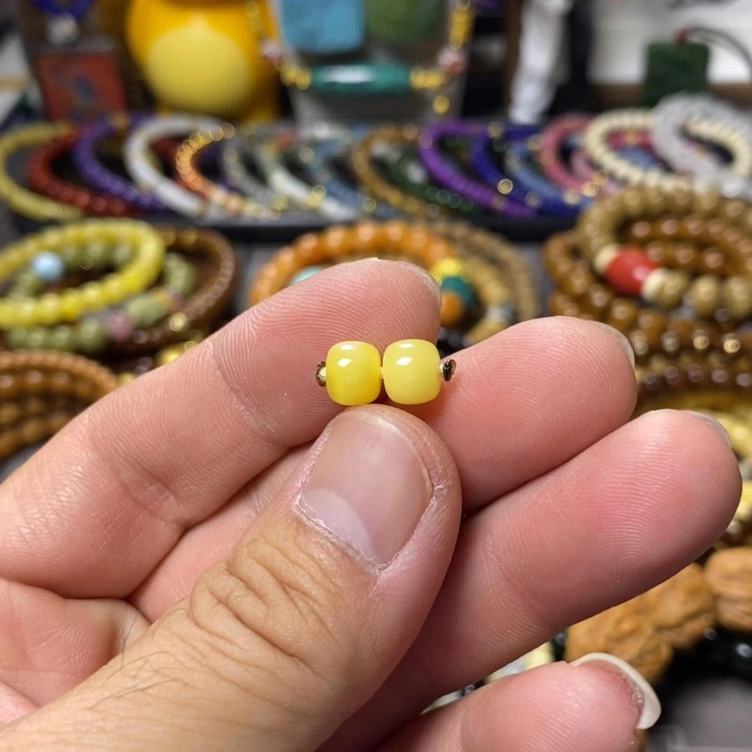 星月菩提把件开播福利蜡蜡腰珠一对