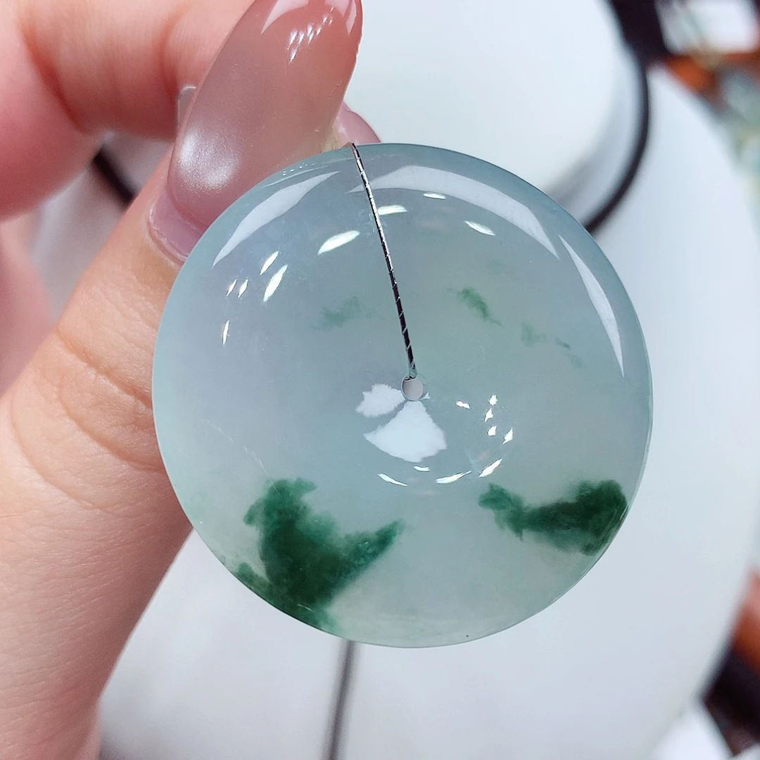翡翠未镶嵌颈饰翡翠36，34.2/6