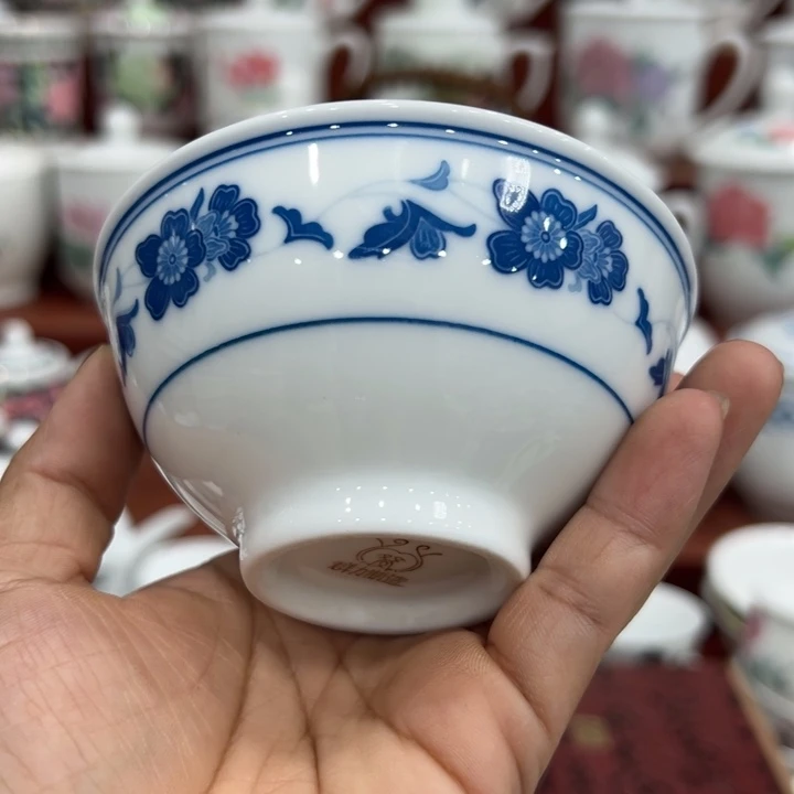 醴陵高温瓷手绘9厘米茶碗