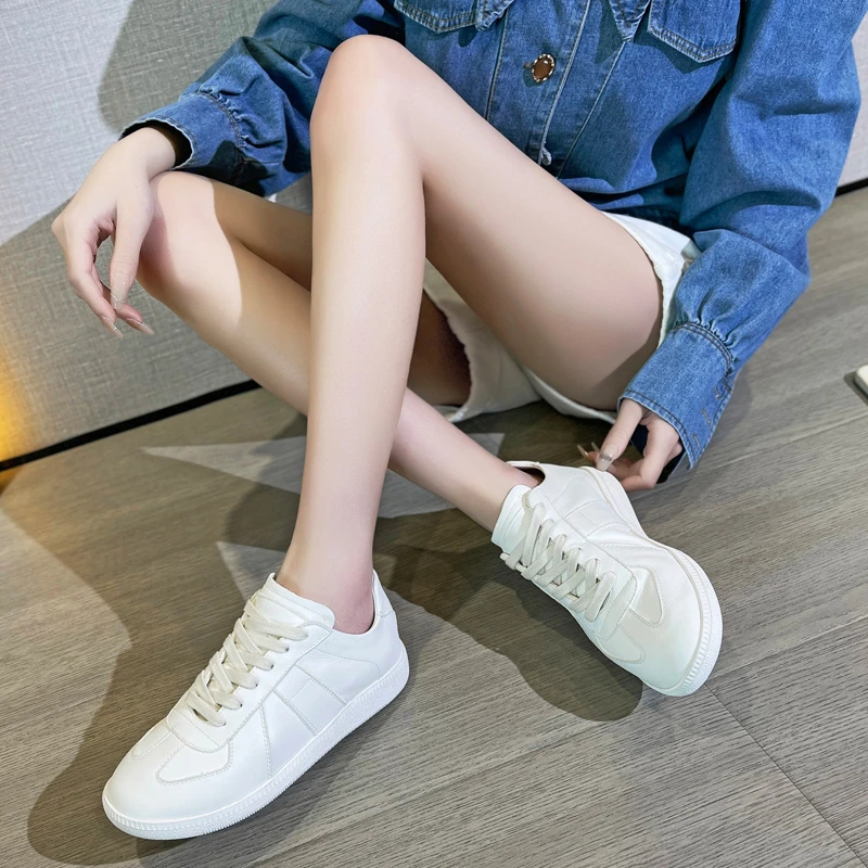 头层牛皮2025春夏真皮小白鞋透气柔软休闲百搭阿甘鞋女鞋