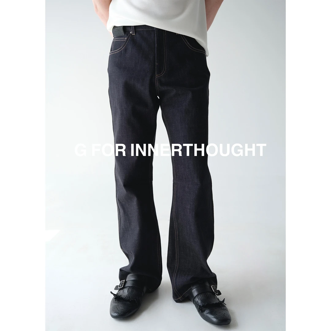 G FOR INNERTHOUGHT|岗山窄幅古董机织赤耳活性染微喇原牛牛仔裤