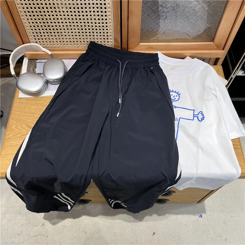 吴小越W1310男童三条杠散兵裤子儿童运动户外长裤男孩休闲运动裤