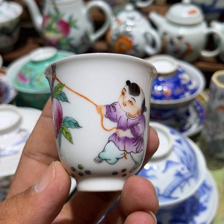纯手绘精品盖碗杯