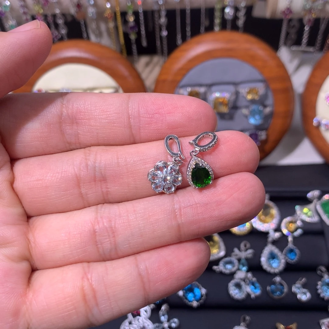 *****透辉石吊坠银S925镶嵌