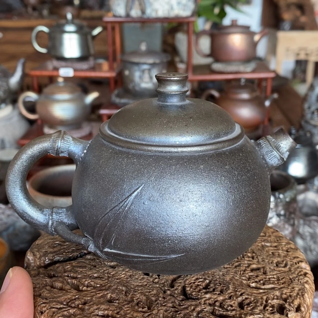 建水紫陶，全手工纯柴烧壶，微瑕小包