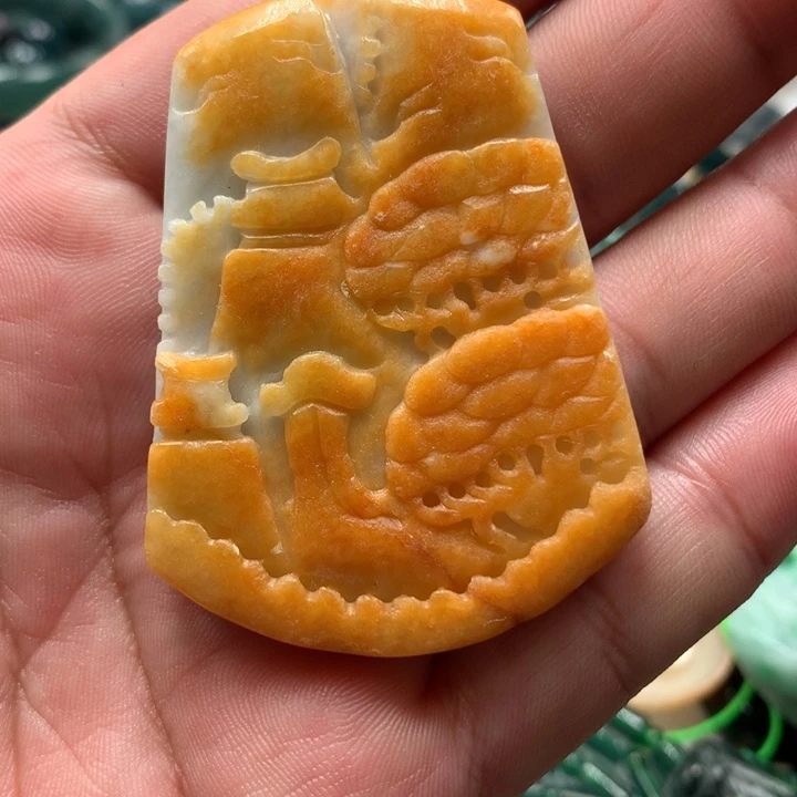 翡翠颈饰未镶嵌保真天然A货翡翠