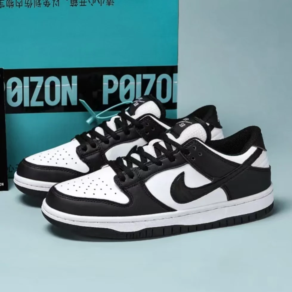 莆田aj男鞋dunk黑白熊猫低帮板鞋空军一号男女学生情侣休闲运动鞋