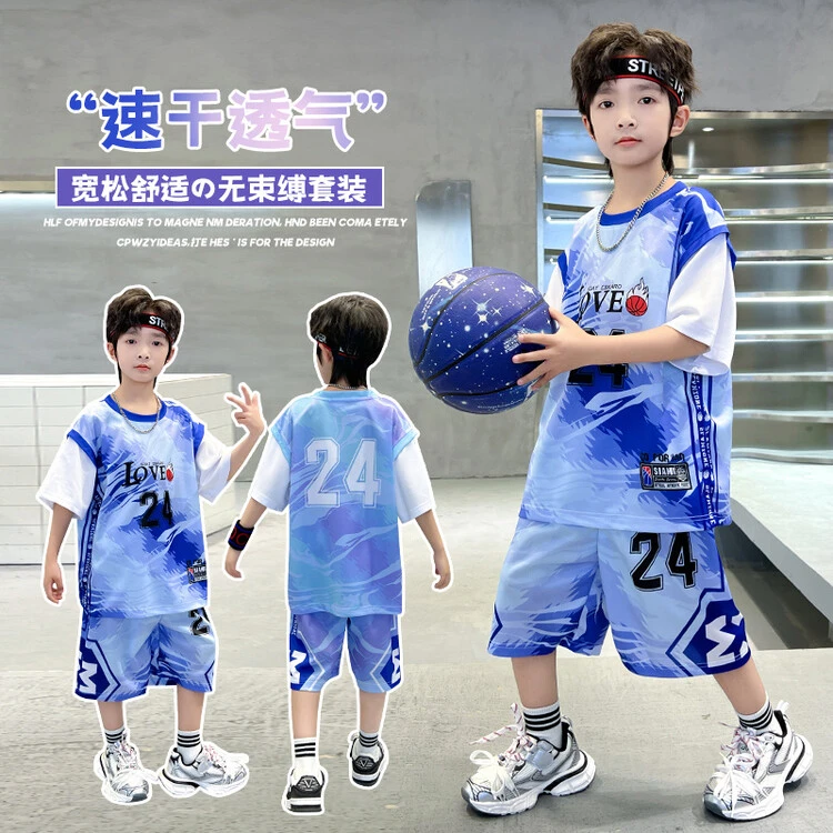 儿童篮球服套装男童春速干训练服球衣大童青少年专业运动短袖夏季