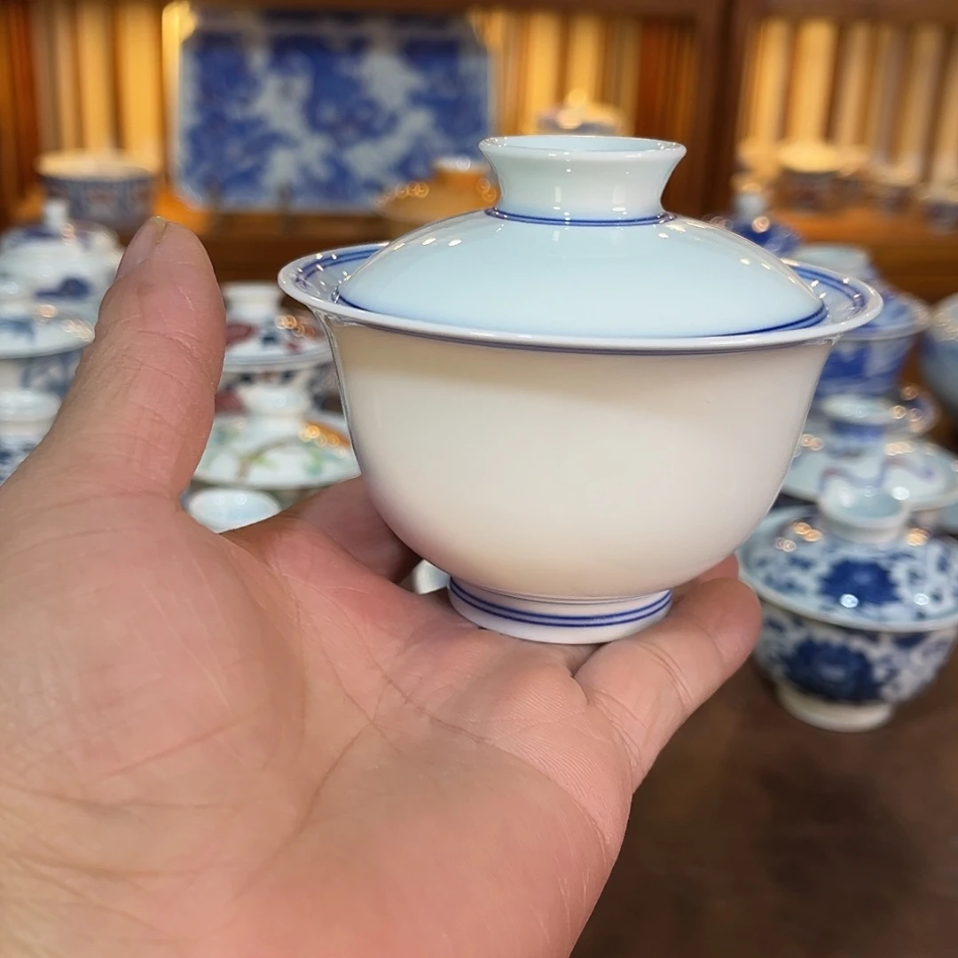 錡镇堂手工手绘盖碗