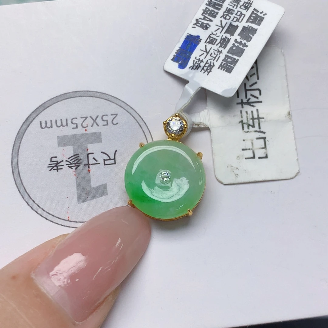 颈饰银S925镶嵌翡翠