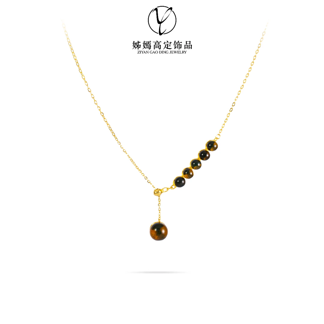 坠链均925银 坠链925银镀金小金泡项链