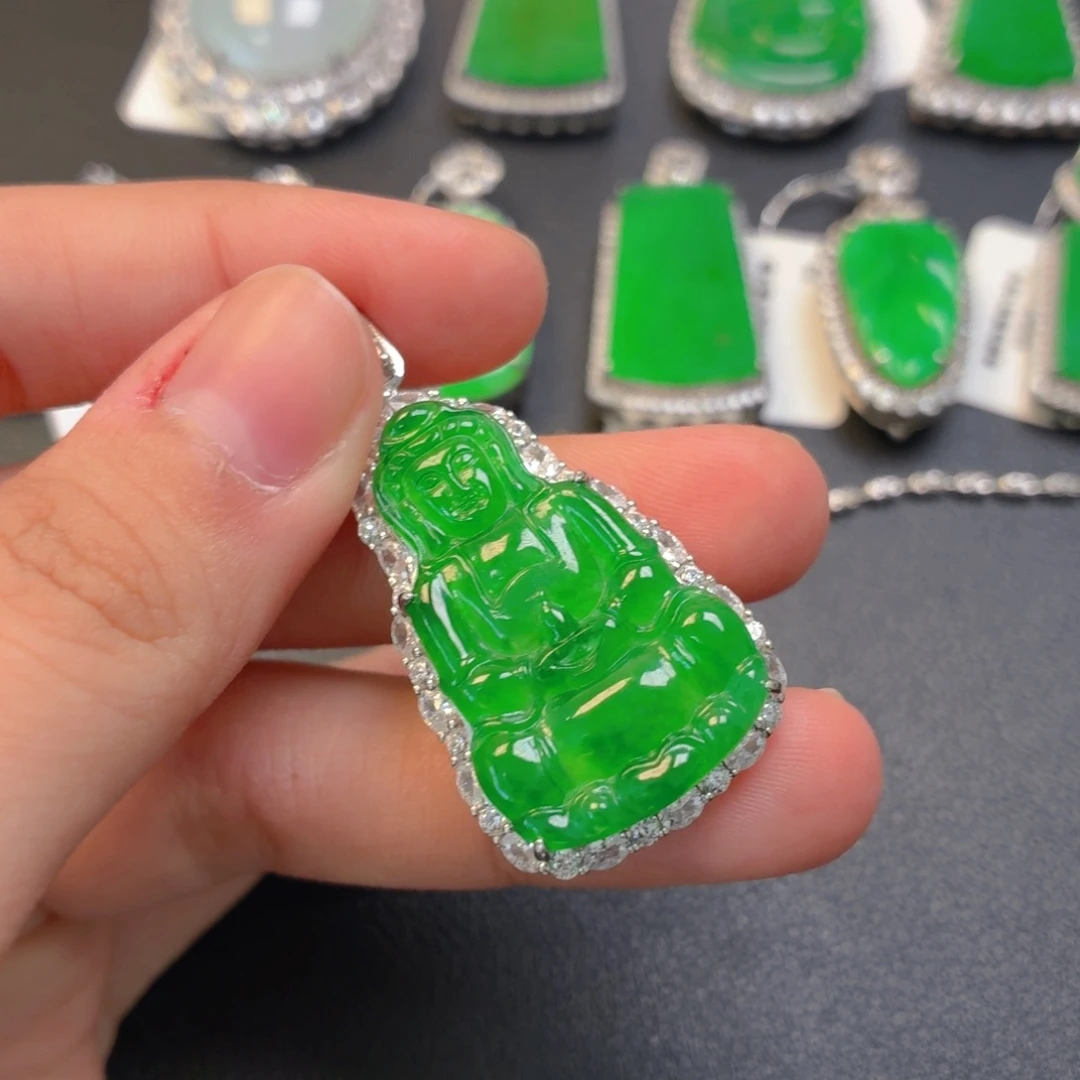 翡翠银S925镶嵌颈饰