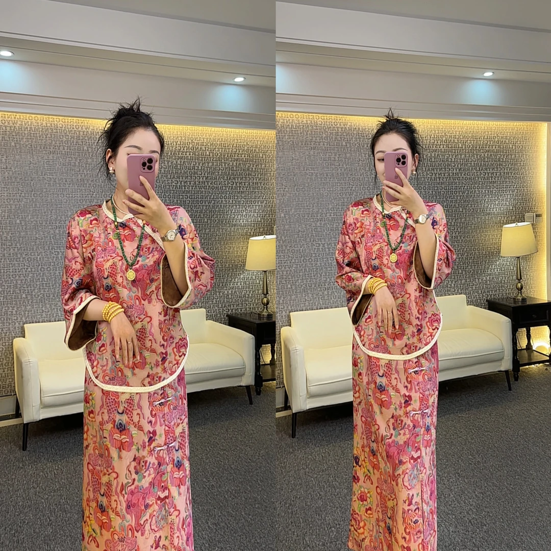 6302 新款国风时尚套装 新中式小衫+裙子 2025夏季新款 个性款