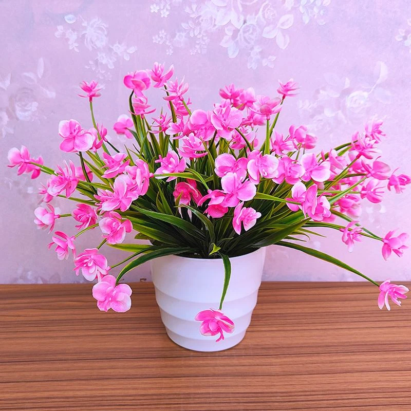 装饰假花客厅摆件餐桌花电视柜摆设室内盆栽蝴蝶兰仿真花塑料插花