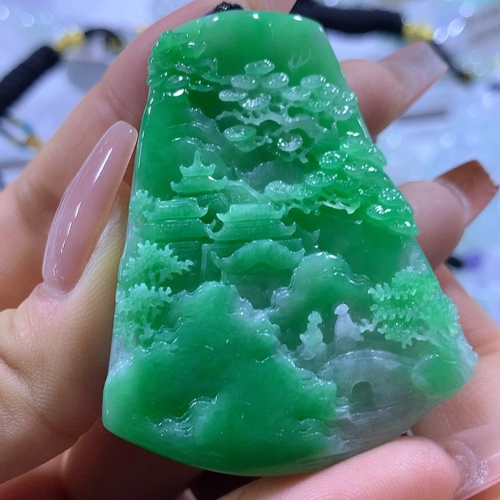 翡翠未镶嵌颈饰天然翡翠A货吊坠