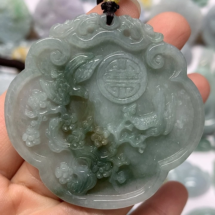 翡翠未镶嵌颈饰鸟语花香喜上眉梢如意福利
