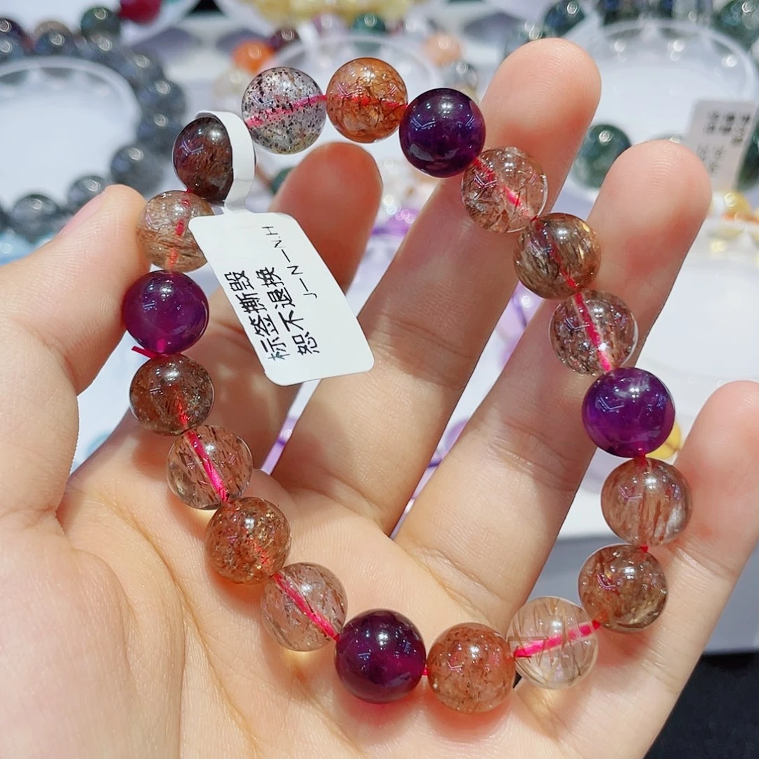 紫晶手串未镶嵌超七